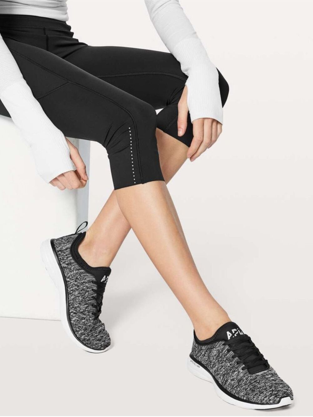 APL Lululemon TechLoom Phantom Fabric Upper Sneakers Black / White / Melange